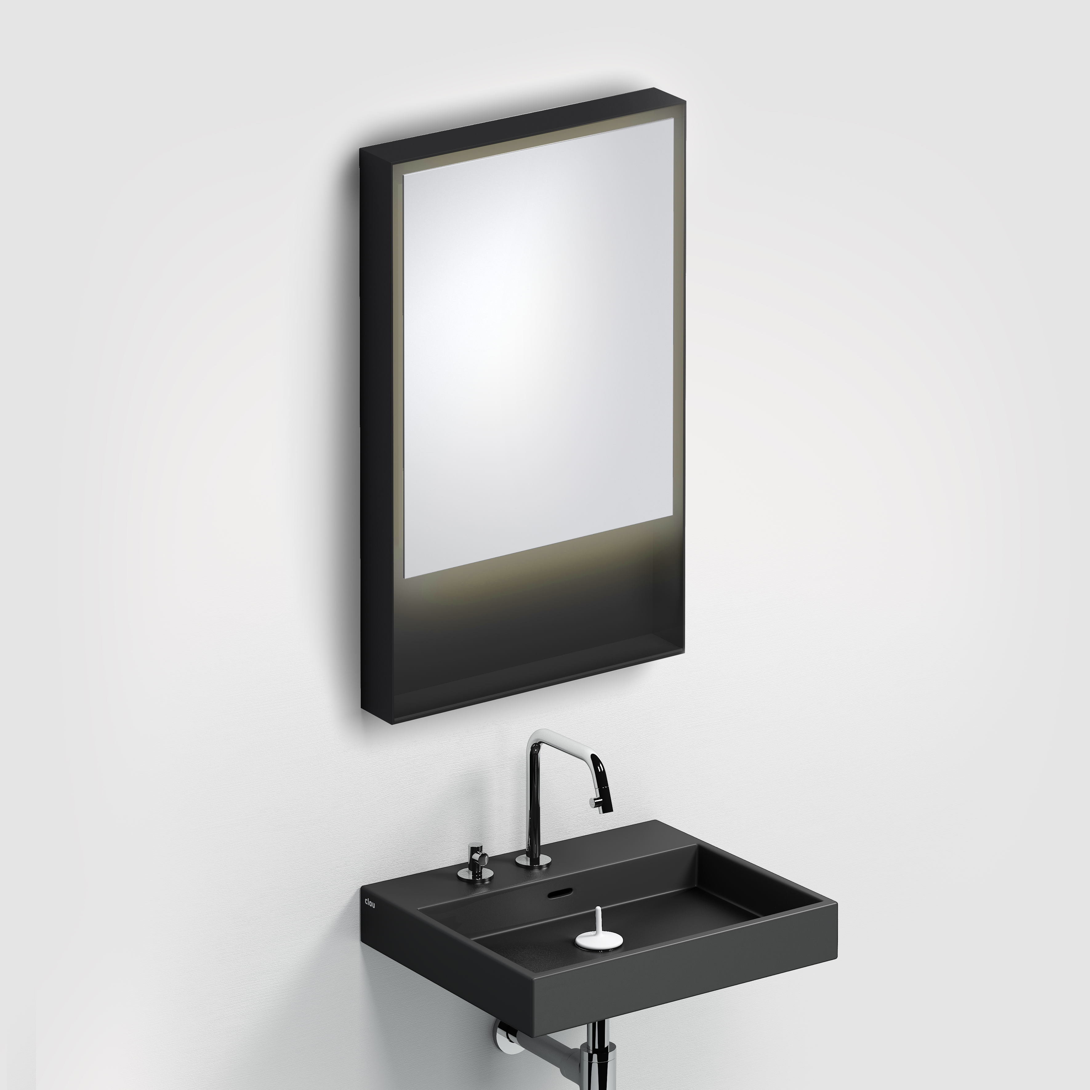zelf uitzondering onszelf Clou Look at Me spiegel 50cm LED-verlichting IP44 mat zwart CL/08.08.050.21  > Look at Me spiegels met verlichting > Clou > Sanitair > Sanispecials.nl |  Echt alles voor je badkamer, toilet & keuken!